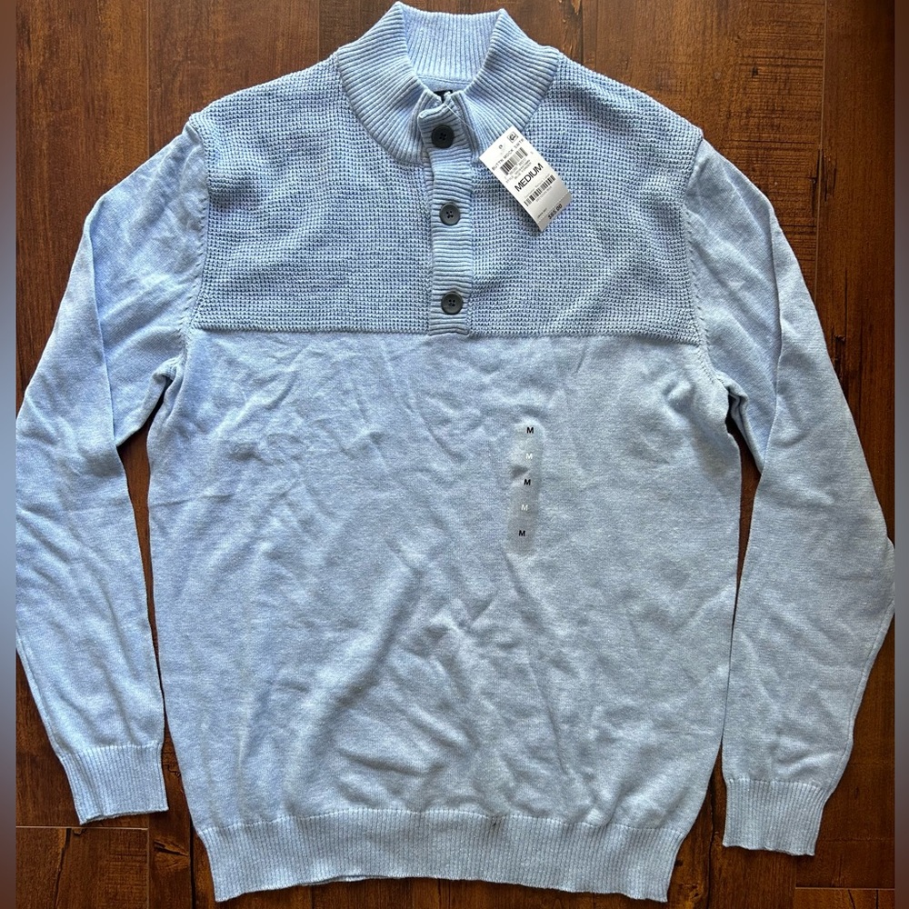 Club Room Button Mock Sweater